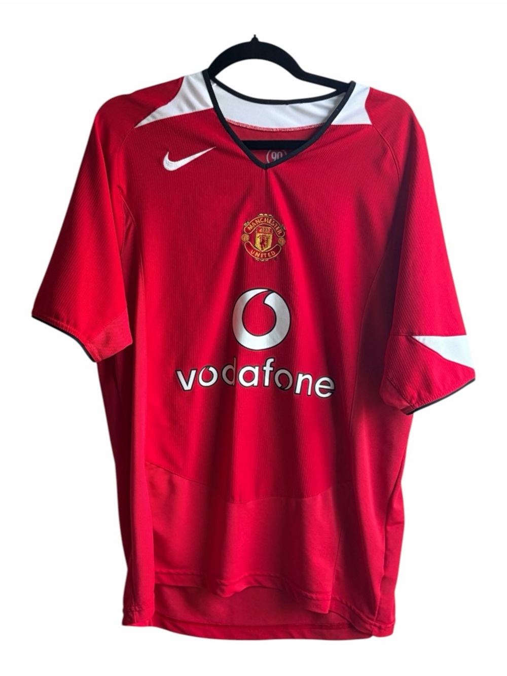 Nike Manchester United Vodafone Jersey Red Soccer Shirt Mens L 2005 Era